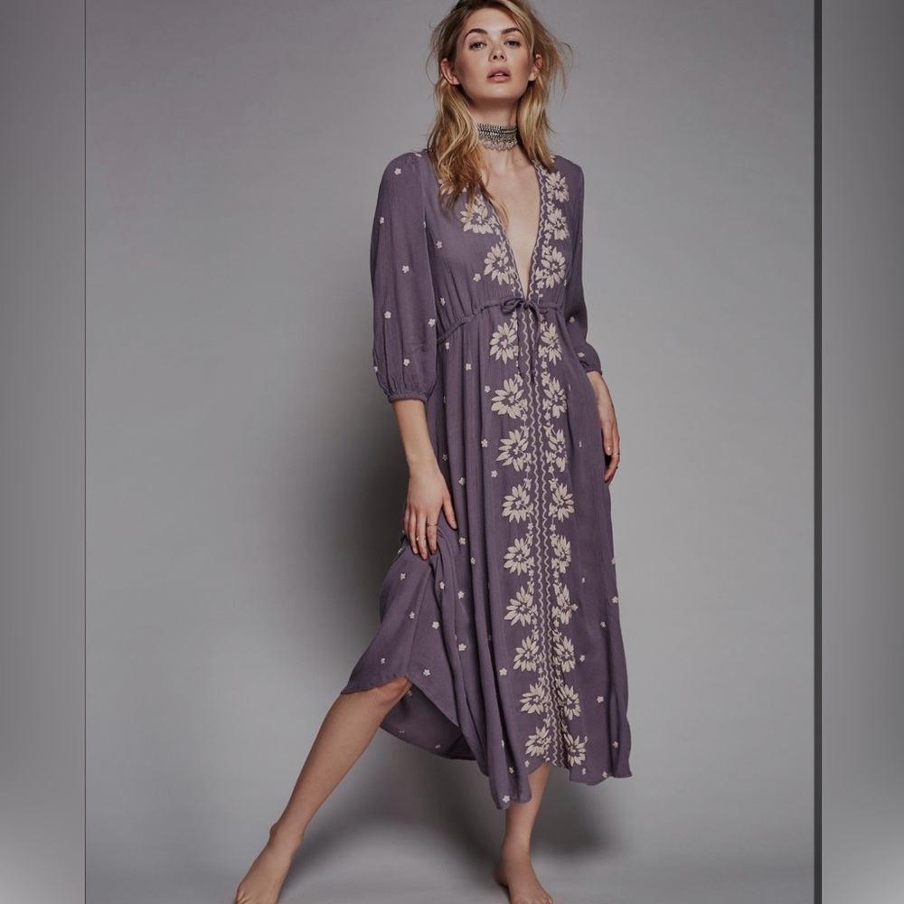 NWOT Free People Embroidered Fable Dress | L